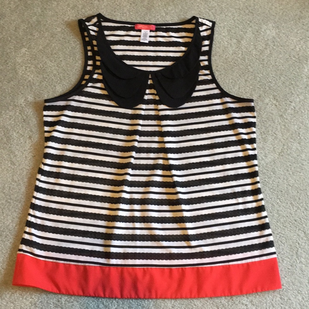 Cute striped Peter Pan collar top